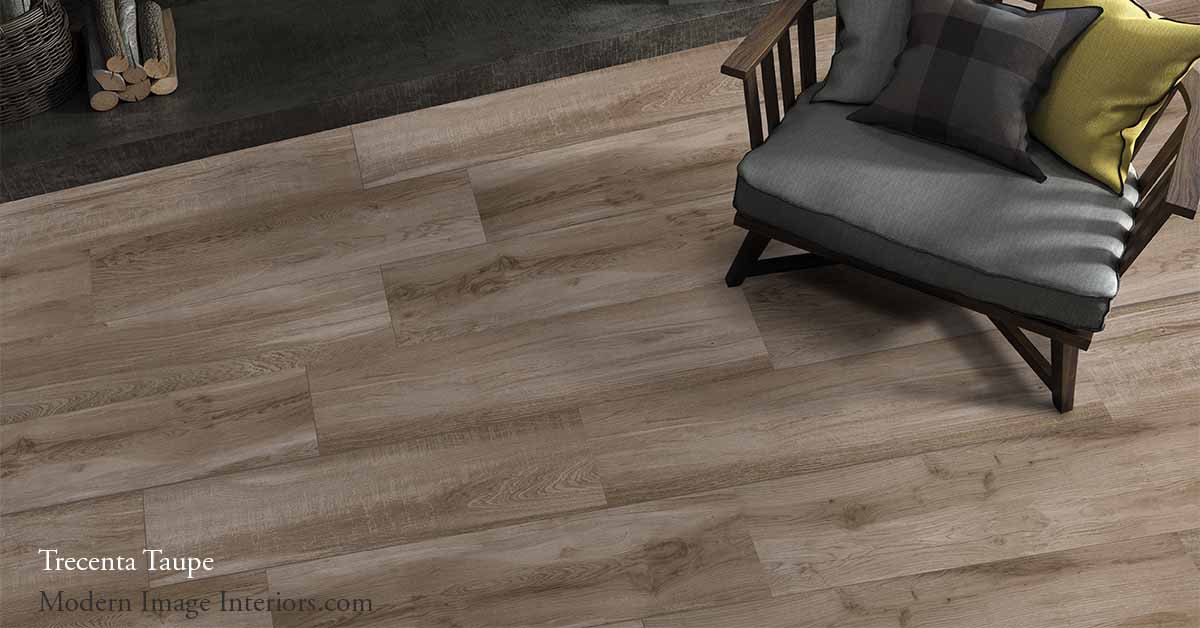 Trecenta 9 1/2 by 34 1/2 Non-Rectified Porcelain WoodLook Tile Plank